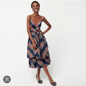 Jcrew Bow Tiered Taffeta Dress NWT